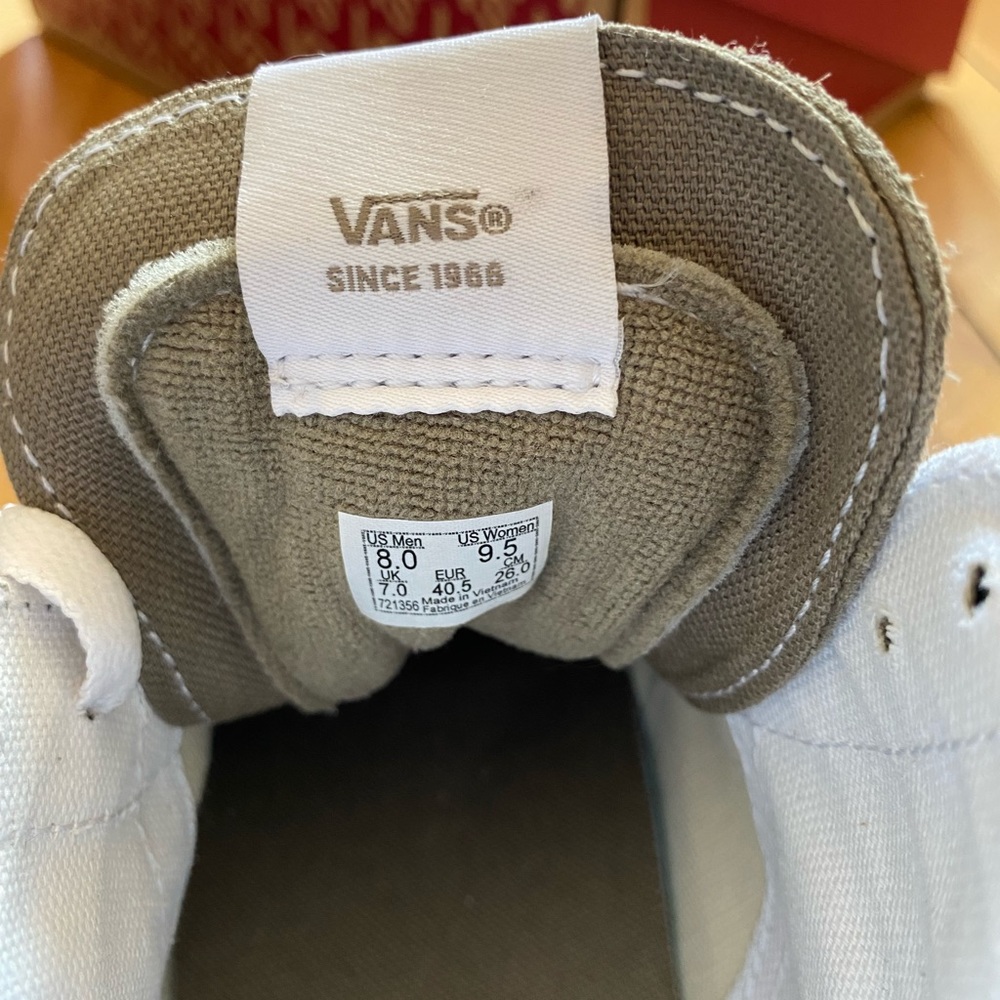 Vans Sk8-Hi Platform Sneakers in Olive and White - Picture 8 of 9